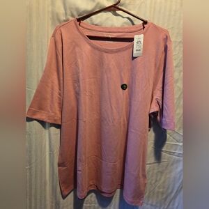L.L. Bean Pink Plus Size Tee 1X NWT